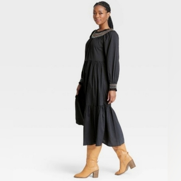 UNIVERSAL THREAD MAXI DRESS LONG SLEEVE - Picture 2 of 3